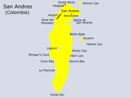San Andres, Colombia - Map