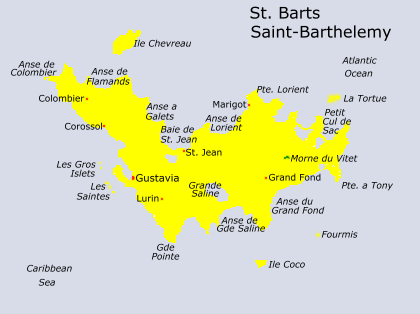 Turquoise Net - St. Barts Tourist Guide : Map