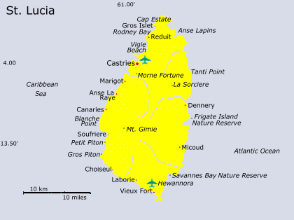 St. Lucia Map