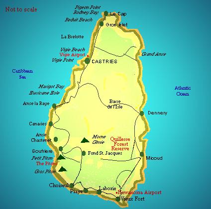 Map of St. Lucia